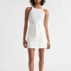 Seed Heritage Skirts-Denim A Line Seamed Skirt Cloud Cream