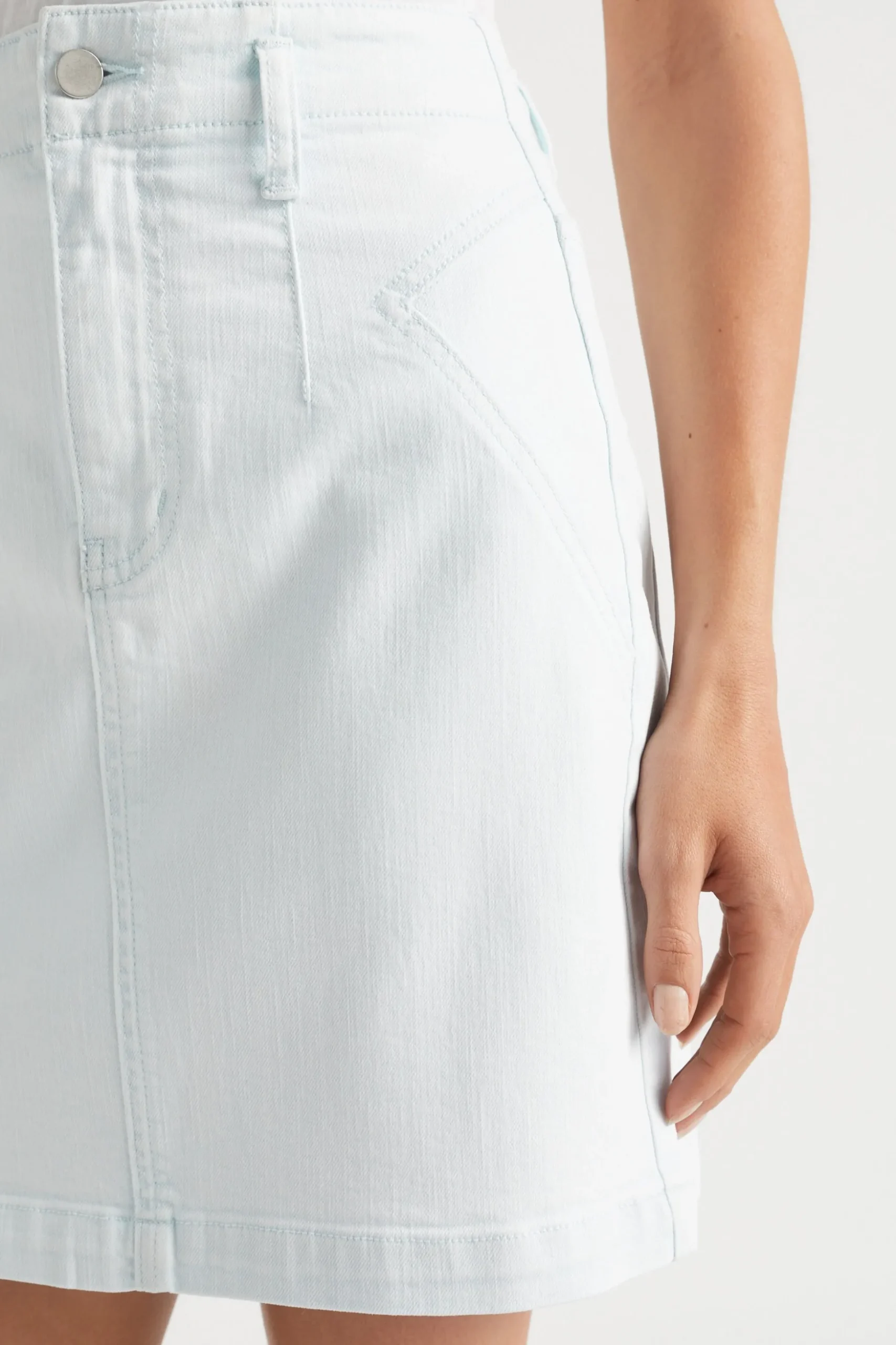 Seed Heritage Skirts-Denim Fitted Skirt Arctic Wash