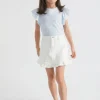 Seed Heritage Skirts-Denim Frill Skirt Vintage White Wash