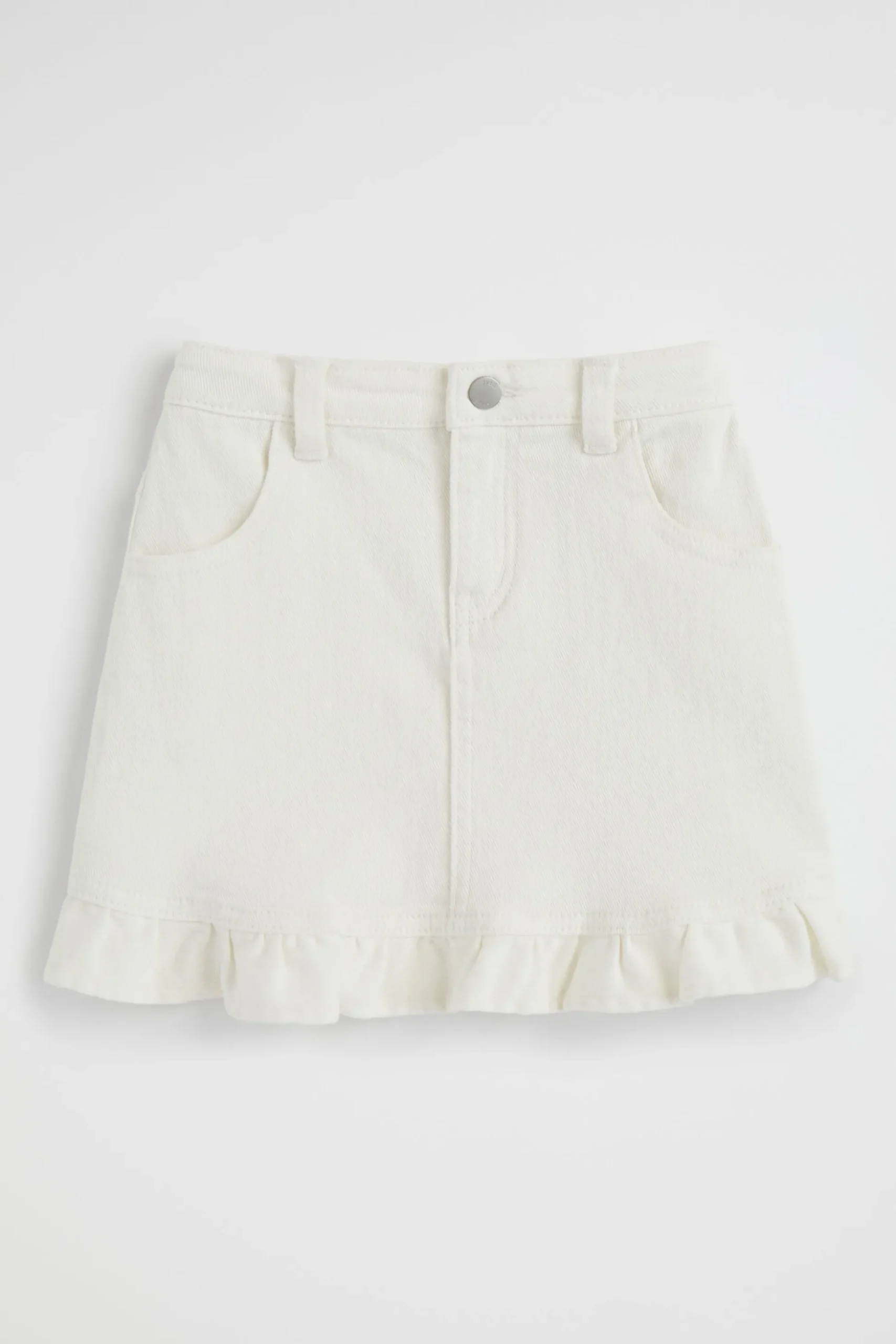 Seed Heritage Skirts-Denim Frill Skirt Vintage White Wash