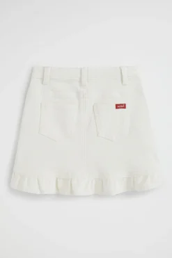 Seed Heritage Skirts-Denim Frill Skirt Vintage White Wash