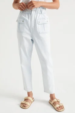 Seed Heritage Pants-Denim Paperbag Pocket Jean Arctic Wash