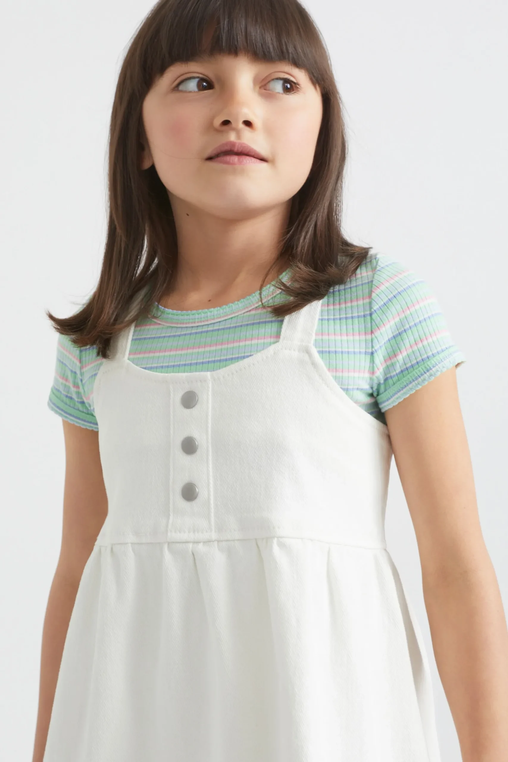 Seed Heritage Denim & Jeans-Denim Pinafore Vintage White Wash