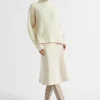 Seed Heritage Skirts-Denim Seam Panel Swing Skirt Vanilla Cream