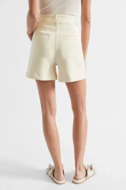 Seed Heritage Shorts-Denim Tailored Short Vanilla Cream