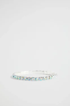 Seed Heritage Jewellery-Diamante Stretch Bracelet Iridescent