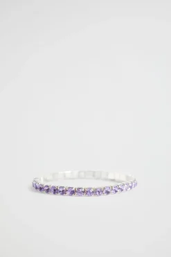 Seed Heritage Jewellery-Diamante Stretch Bracelet Orchid