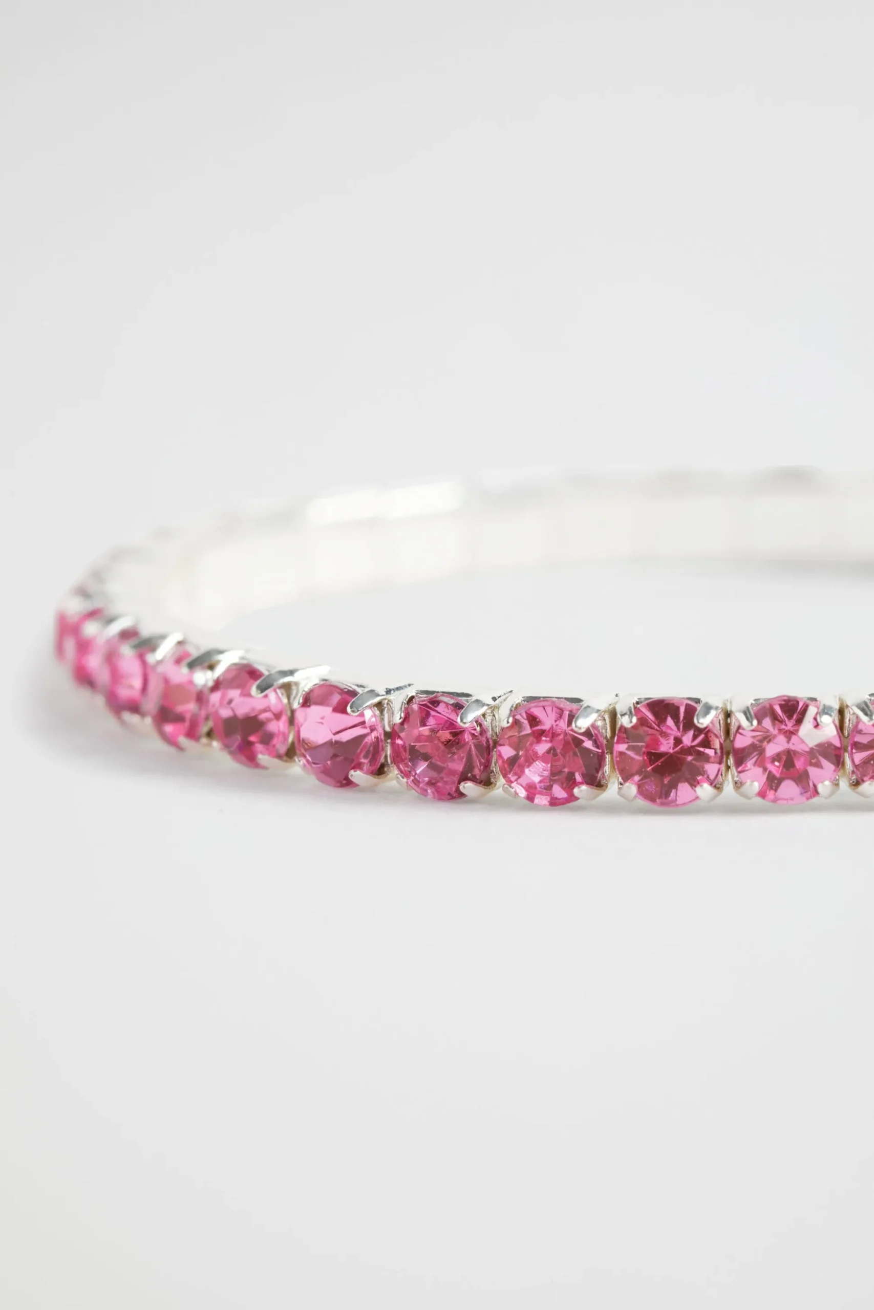 Seed Heritage Jewellery-Diamante Stretch Bracelet Pink