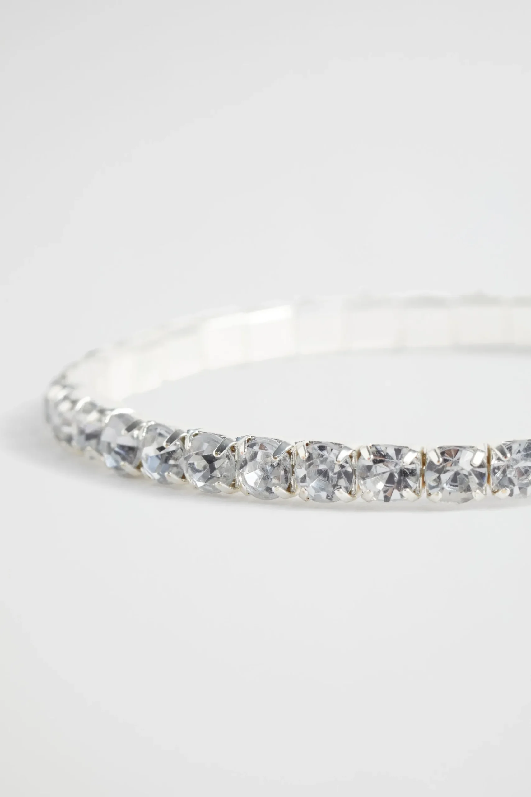 Seed Heritage Jewellery-Diamante Stretch Bracelet Clear