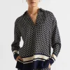 Seed Heritage T-Shirts & Tops-Diamond Geo Blouse Midnight Sky Geo