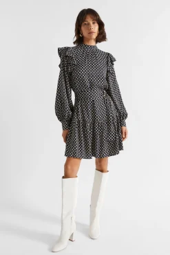 Seed Heritage Dresses-Diamond Geo Mini Dress Midnight Sky Geo
