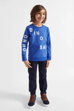 Seed Heritage Knitwear & Sweaters-Dino Slogan Sweat True Cobalt