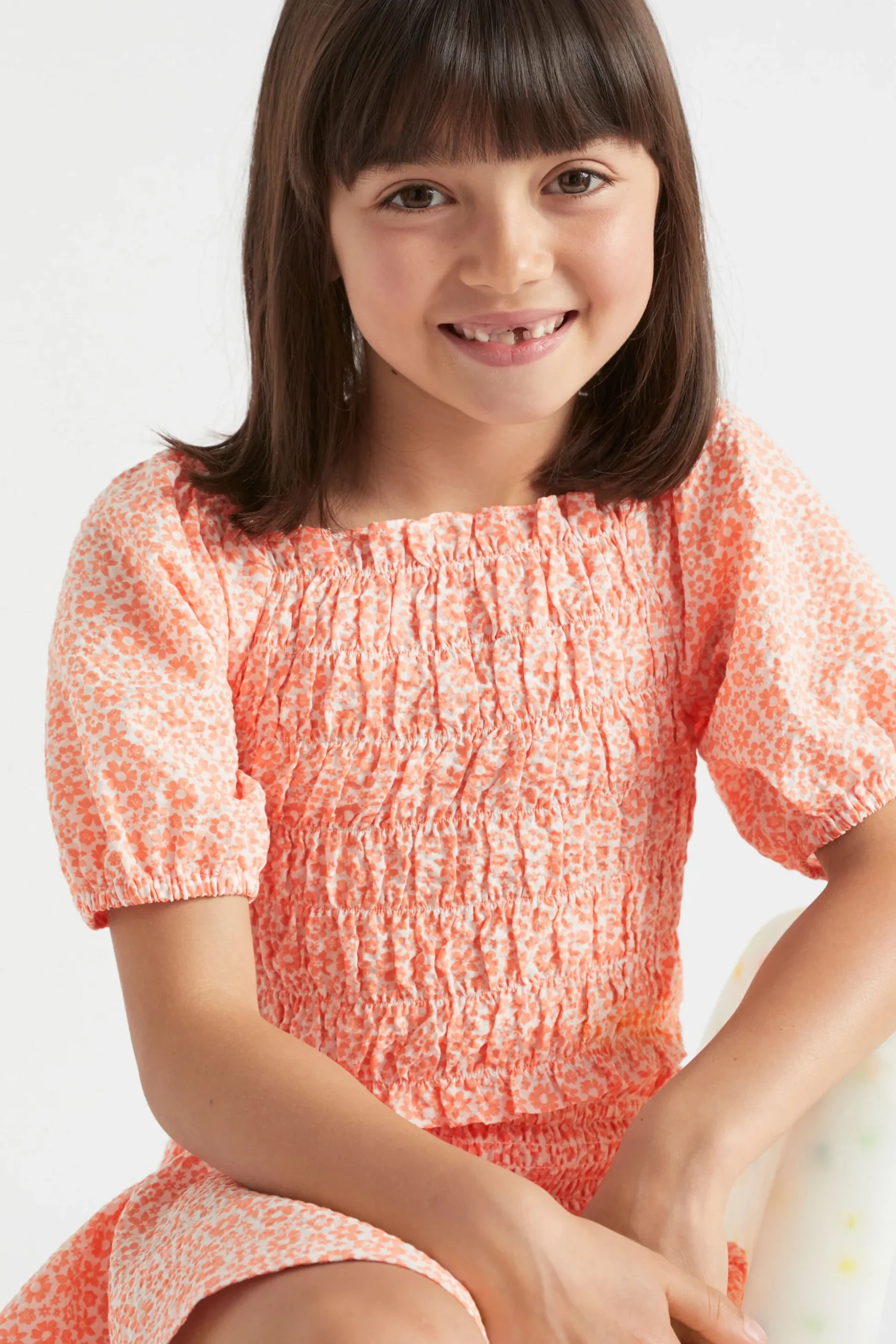 Seed Heritage T-Shirts & Tops-Ditsy Top Mango