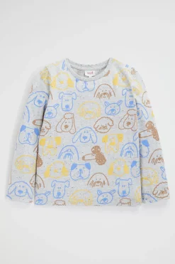 Seed Heritage T-Shirts & Tops-Dog Faces Tee Cloudy Marle
