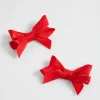 Seed Heritage Hair Accessories-Double Bow Clips Super Red