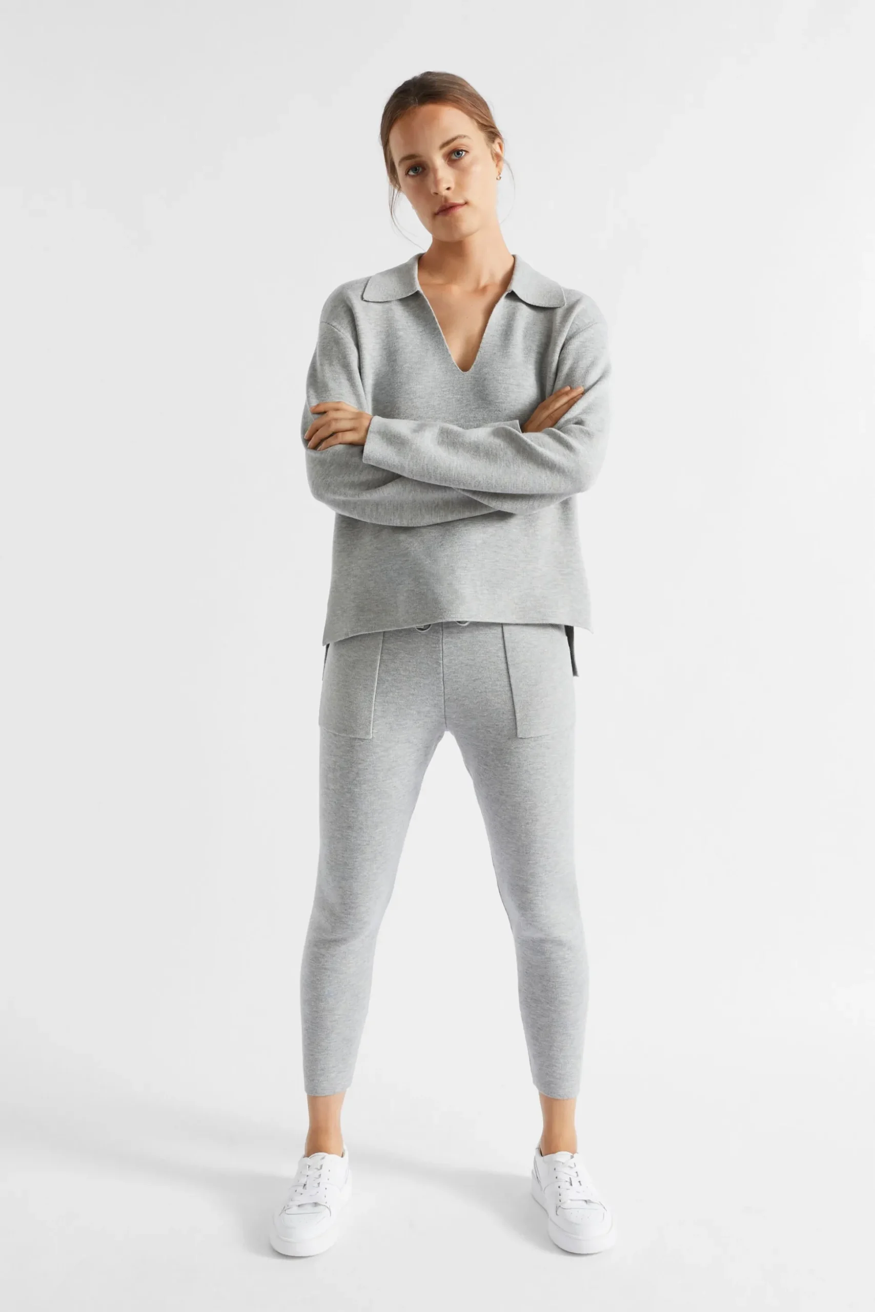 Seed Heritage Pants-Double Knit Trackpant Silver Marle
