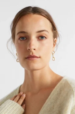 Seed Heritage Jewellery-Double Ring Earring Gold