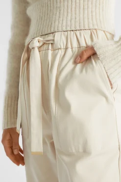 Seed Heritage Pants-Elasticated Tapered Leg Pant Vanilla Cream