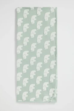 Seed Heritage Blankets-Elephant Jacquard Wrap Sage