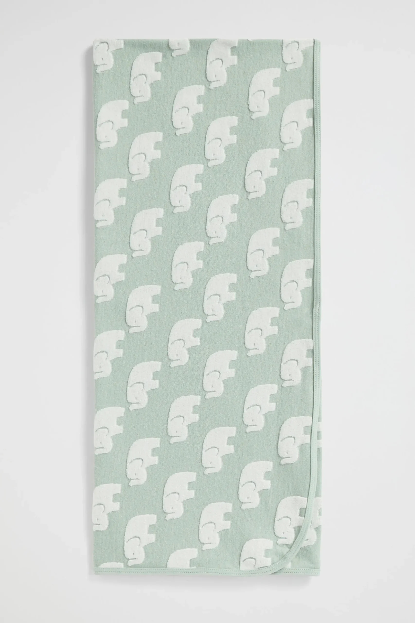 Seed Heritage Blankets-Elephant Jacquard Wrap Sage