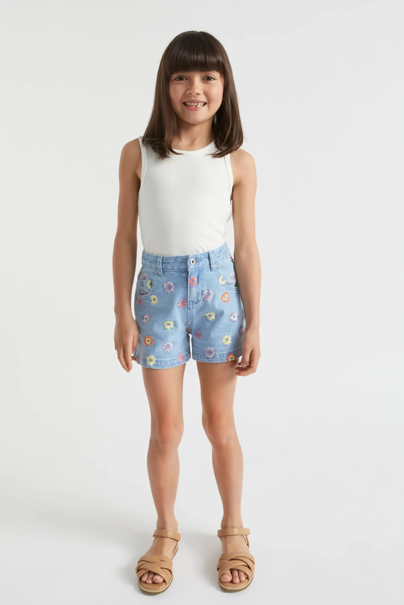 Seed Heritage Shorts-Embroidered Denim Short Classic Wash