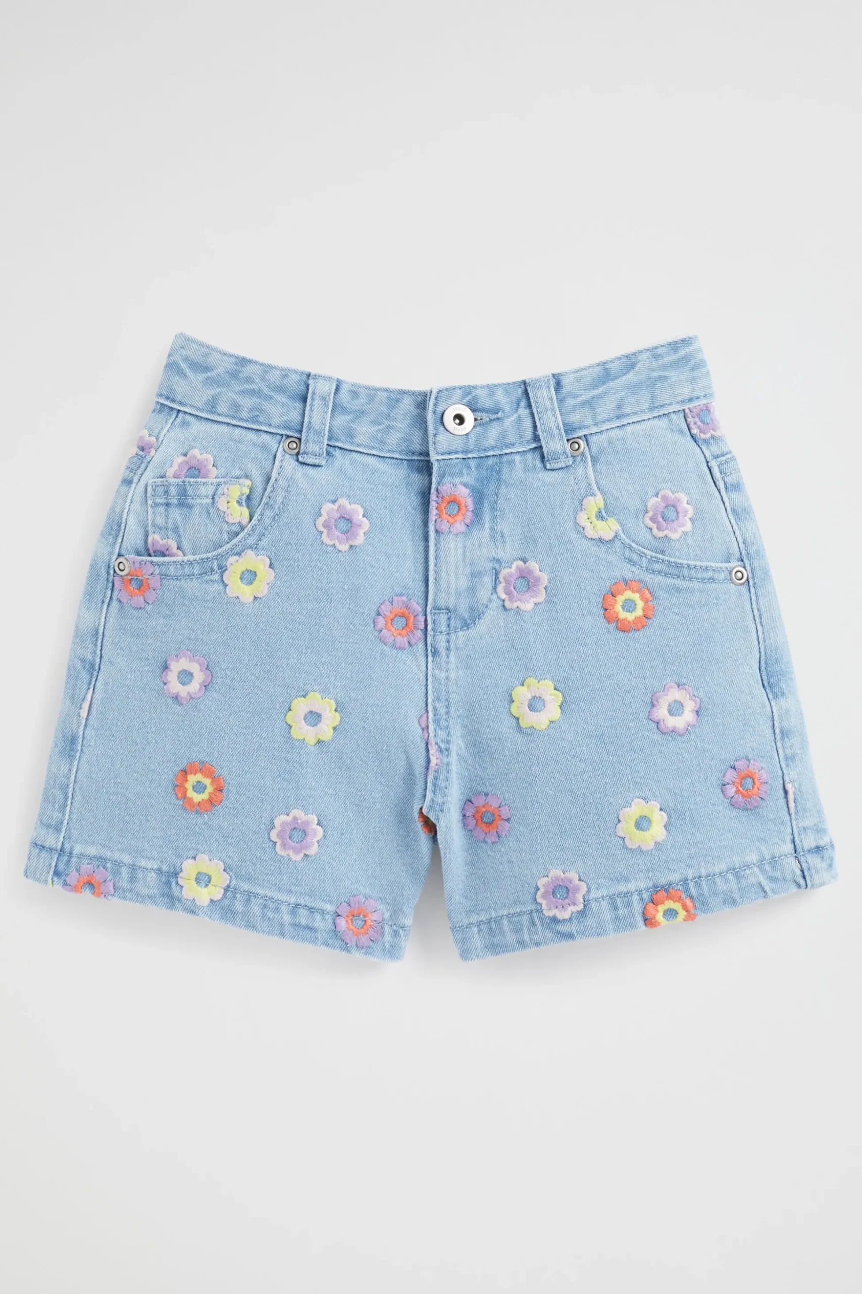 Seed Heritage Shorts-Embroidered Denim Short Classic Wash