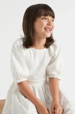 Seed Heritage Dresses-Embroidered Dress Vintage White