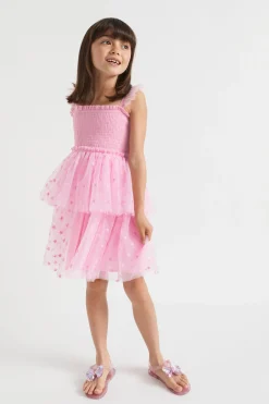 Seed Heritage Dresses-Embroidered Dress Sherbet