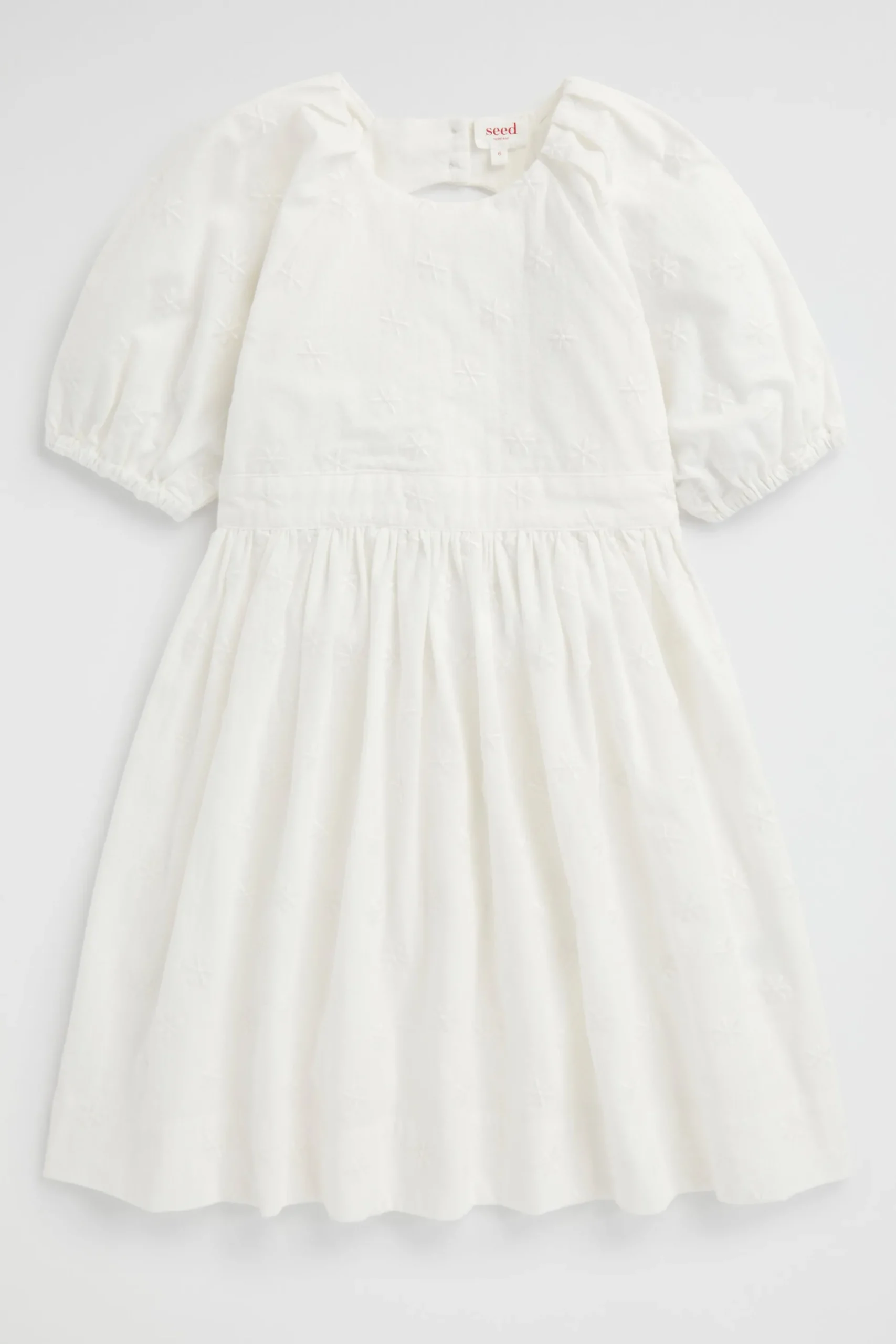 Seed Heritage Dresses-Embroidered Dress Vintage White