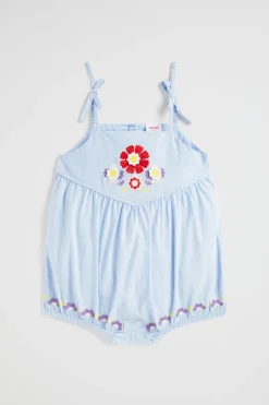 Seed Heritage Playsuits & Overalls-Embroidered Romper Baby Blue