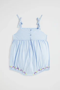 Seed Heritage Playsuits & Overalls-Embroidered Romper Baby Blue