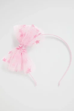 Seed Heritage Hair Accessories-Embroidery Star Bow Headband Sherbet