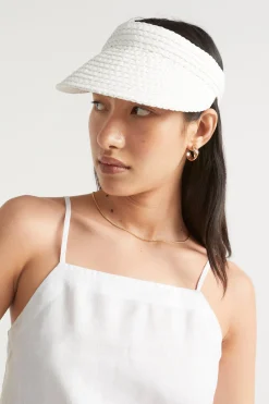 Seed Heritage Hats & Gloves-Essential Straw Visor White