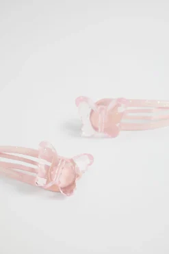Seed Heritage Hair Accessories-Facet Butterfly Snaps Dusty Rose