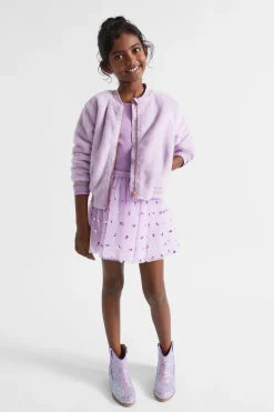 Seed Heritage Jackets & Vests-Faux Fur Bomber Orchid