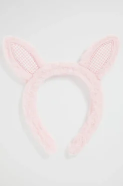 Seed Heritage Hair Accessories-Faux Fur Bunny Headband Dusty Rose
