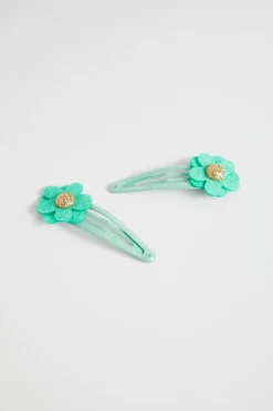 Seed Heritage Hair Accessories-Felt Daisy Snaps Pea Green