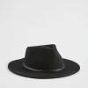 Seed Heritage Hats & Gloves-Felt Fedora Black