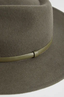 Seed Heritage Hats & Gloves-Felt Fedora Dark Fern