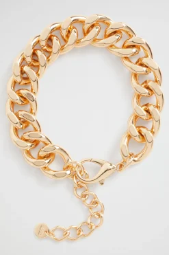 Seed Heritage Jewellery-Flat Curb Chain Bracelet Gold