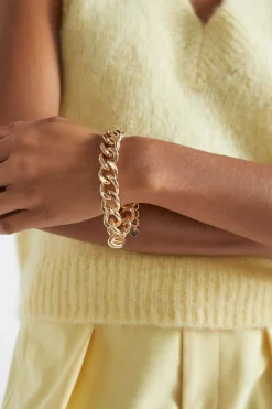 Seed Heritage Jewellery-Flat Curb Chain Bracelet Gold