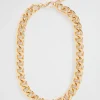 Seed Heritage Jewellery-Flat Curb Chain Necklace Gold