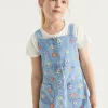 Seed Heritage Denim & Jeans-Floral Embroidered Pinafore Classic Wash