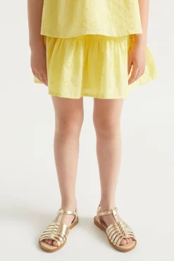 Seed Heritage Skirts-Floral Openwork Skirt Sunshine