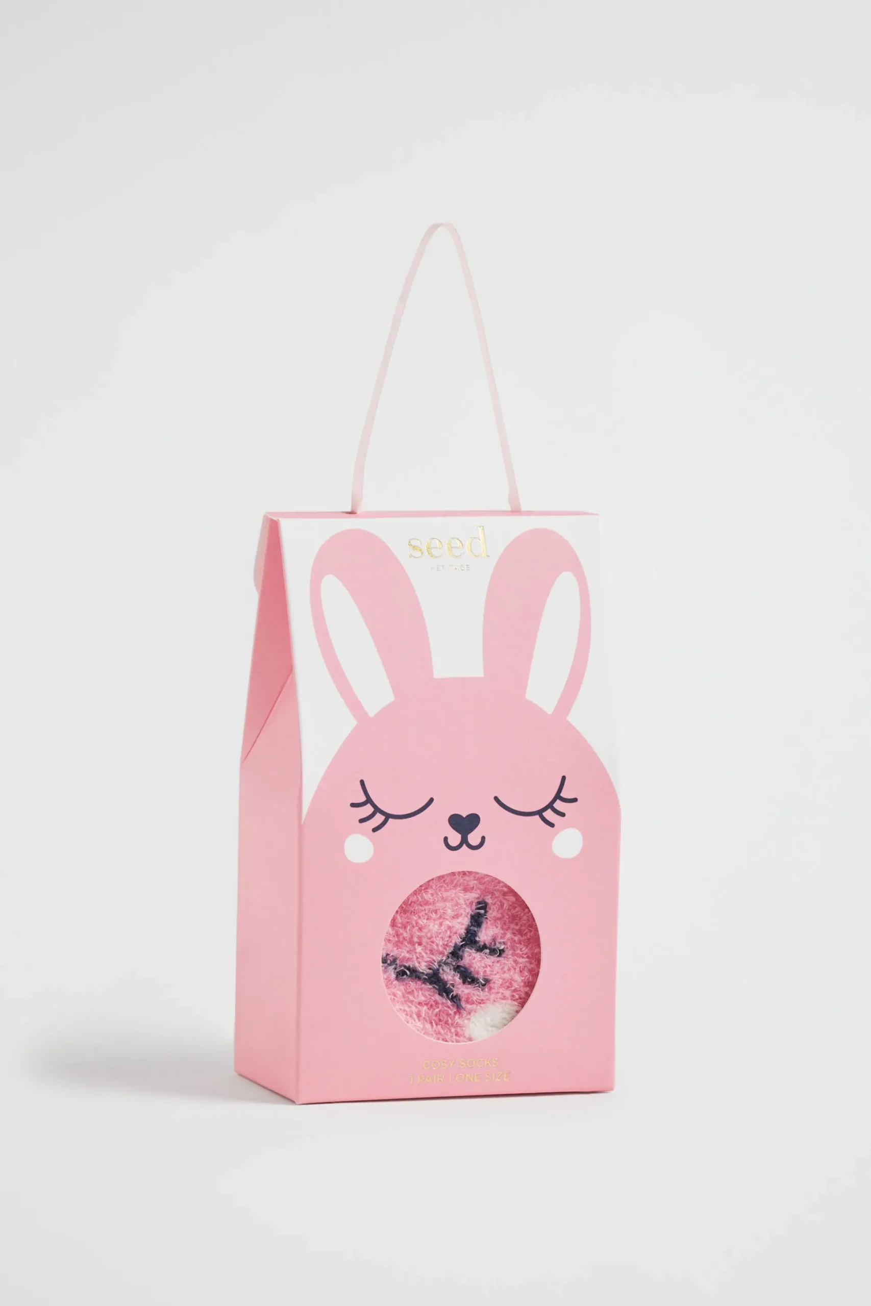 Seed Heritage Socks-Fluffy Bunny Sock Pop Pink