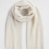 Seed Heritage Scarves & Kaftans-Fluffy Rib Knit Scarf Vanilla Cream