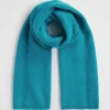 Seed Heritage Scarves & Kaftans-Fluffy Rib Knit Scarf Peacock Blue