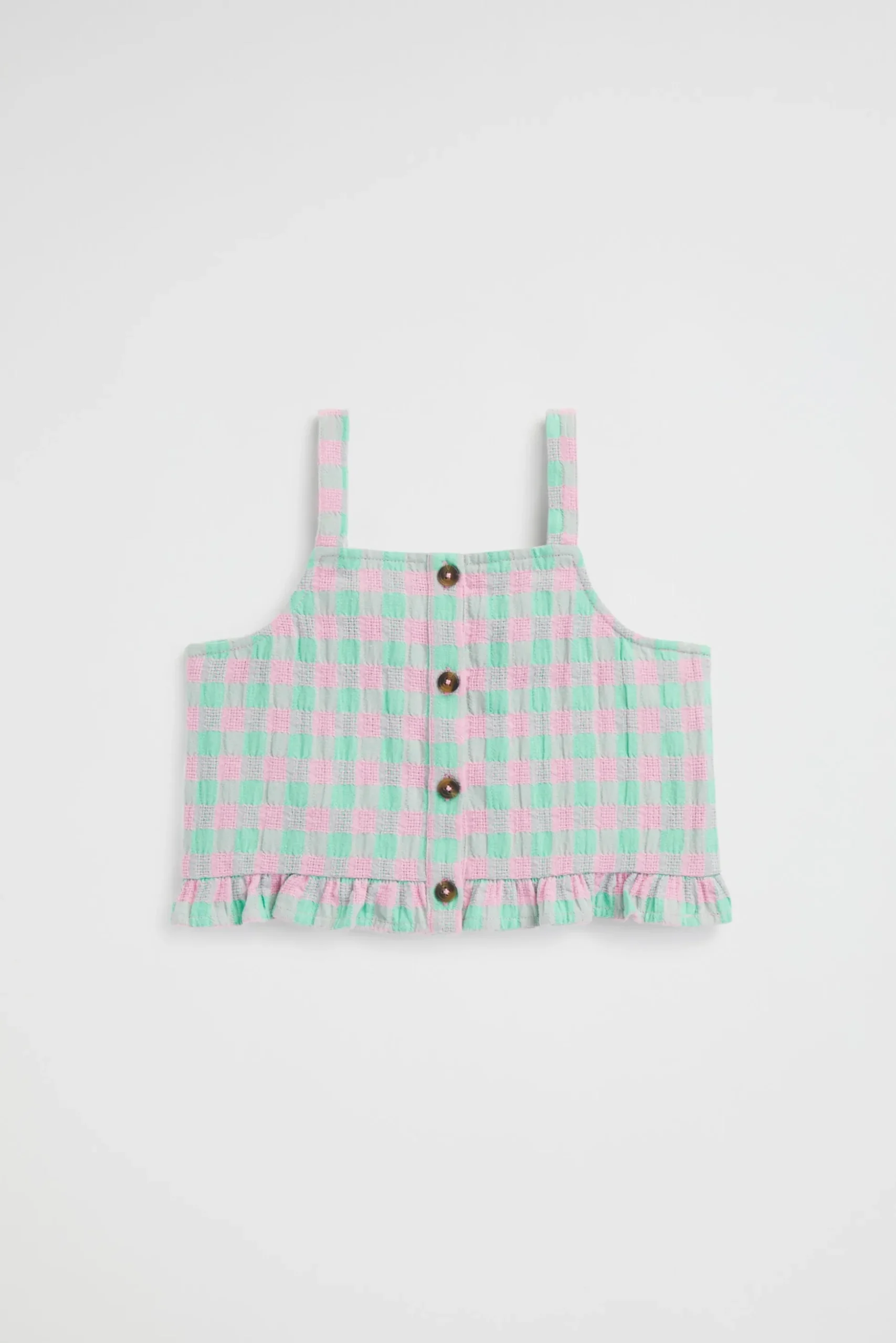 Seed Heritage T-Shirts & Tops-Gingham Cami Candy Pink