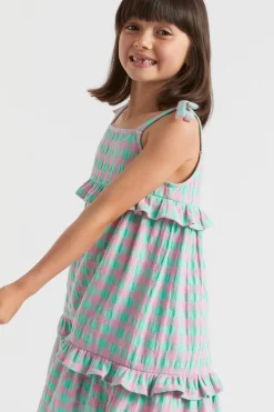 Seed Heritage Dresses-Gingham Dress Candy Pink