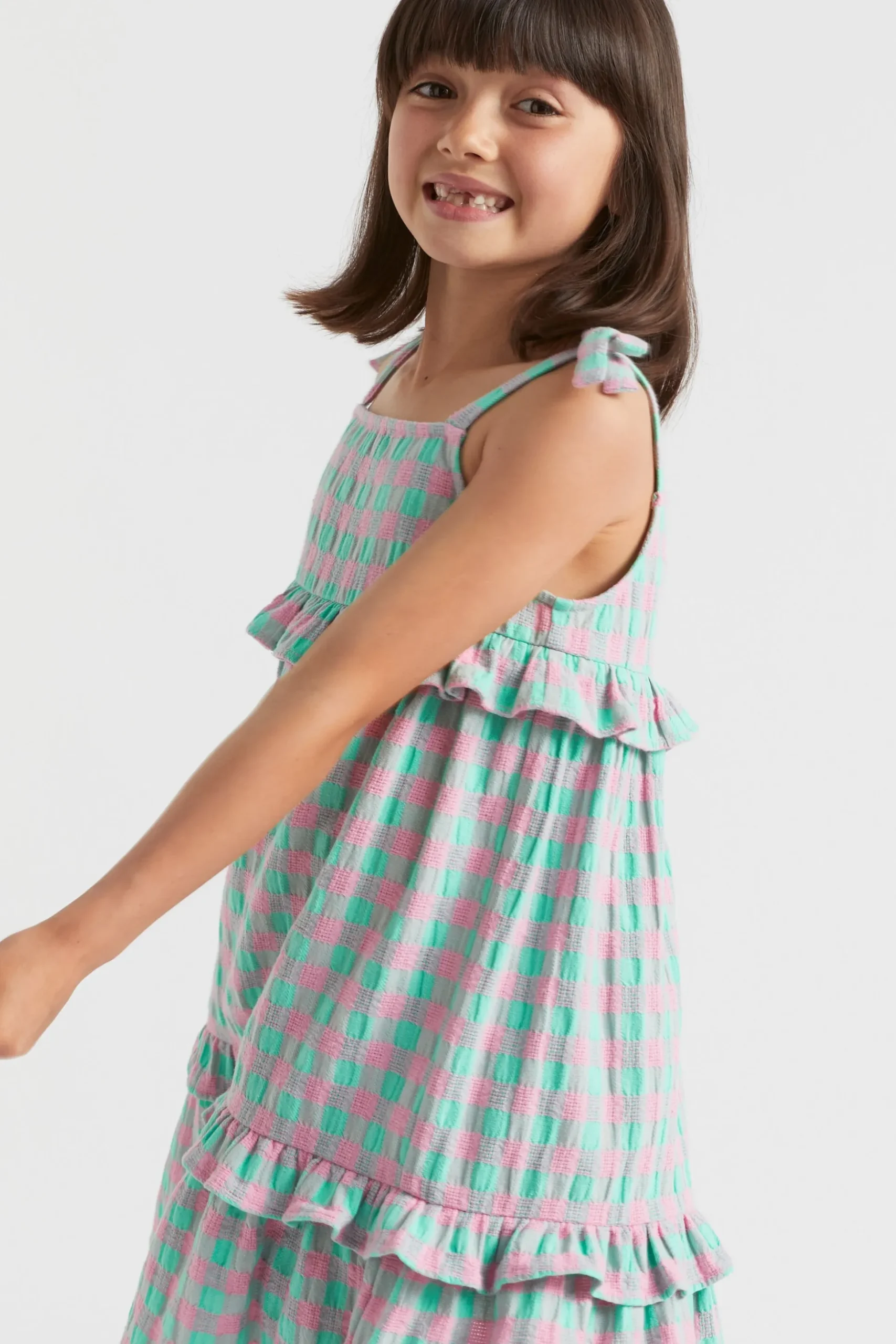 Seed Heritage Dresses-Gingham Dress Candy Pink